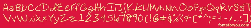 Rosedifont Font – Yellow Fonts on Red Background