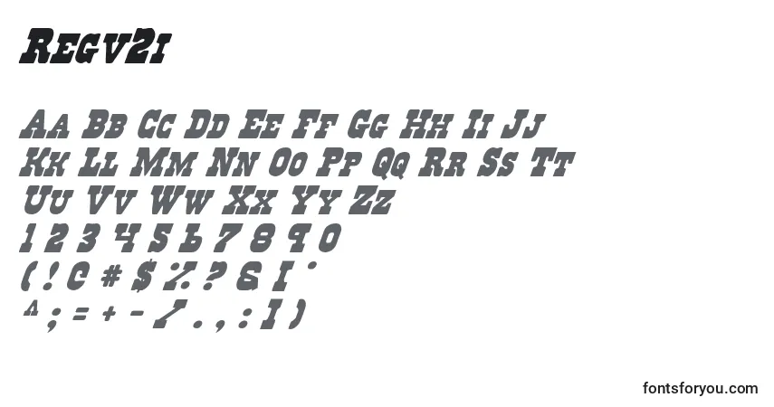 A fonte Regv2i – alfabeto, números, caracteres especiais