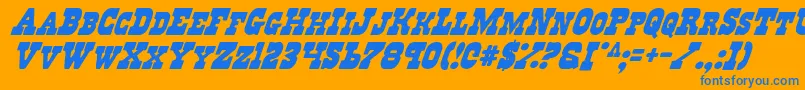 Regv2i Font – Blue Fonts on Orange Background