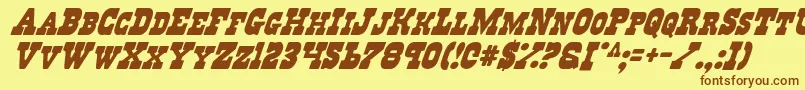 Regv2i Font – Brown Fonts on Yellow Background