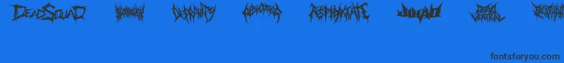 フォントDeathmetalLogo – 黒い文字の青い背景
