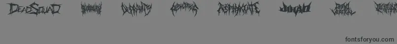 DeathmetalLogo-fontti – mustat fontit harmaalla taustalla