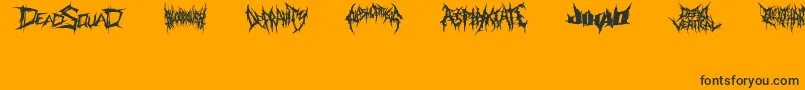 Czcionka DeathmetalLogo – czarne czcionki na pomarańczowym tle