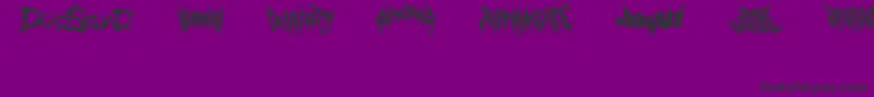 DeathmetalLogo-fontti – mustat fontit violetilla taustalla