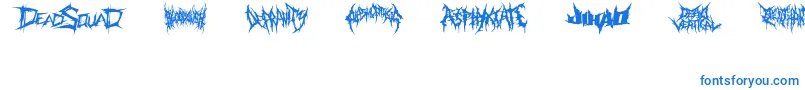 Czcionka DeathmetalLogo – niebieskie czcionki na białym tle