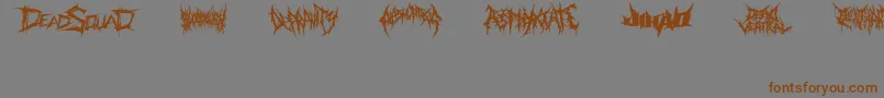 Fonte DeathmetalLogo – fontes marrons em um fundo cinza