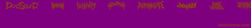 fuente DeathmetalLogo – Fuentes Marrones Sobre Fondo Morado