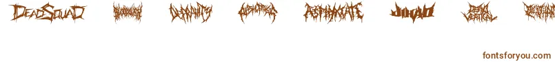 DeathmetalLogo-fontti – ruskeat fontit valkoisella taustalla