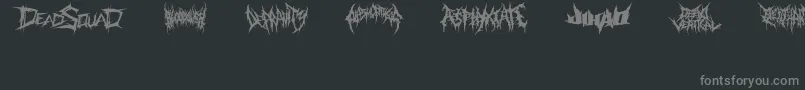 DeathmetalLogo-Schriftart – Graue Schriften auf schwarzem Hintergrund