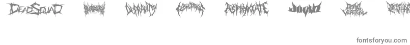 フォントDeathmetalLogo – 白い背景に灰色の文字