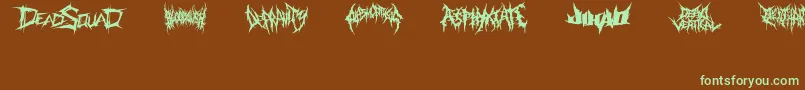 Fonte DeathmetalLogo – fontes verdes em um fundo marrom