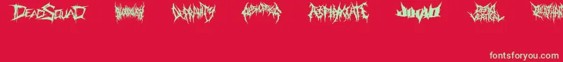 Más sobre la fuente DeathmetalLogo fuente DeathmetalLogo – Fuentes Verdes Sobre Fondo Rojo