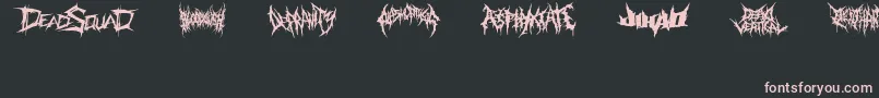 Шрифт DeathmetalLogo – розовые шрифты на чёрном фоне