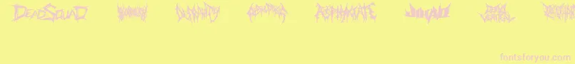 DeathmetalLogo Font – Pink Fonts on Yellow Background