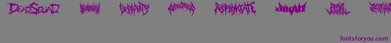 DeathmetalLogo-fontti – violetit fontit harmaalla taustalla