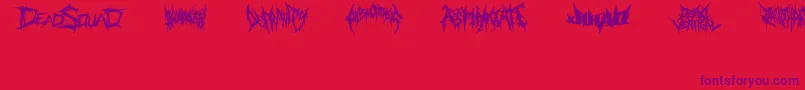 Fonte DeathmetalLogo – fontes roxas em um fundo vermelho