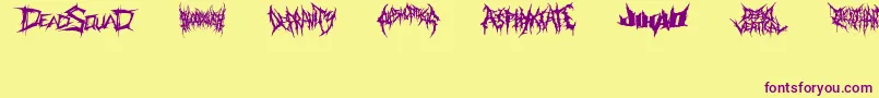 Шрифт DeathmetalLogo – фиолетовые шрифты на жёлтом фоне