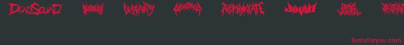 Czcionka DeathmetalLogo – czerwone czcionki na czarnym tle