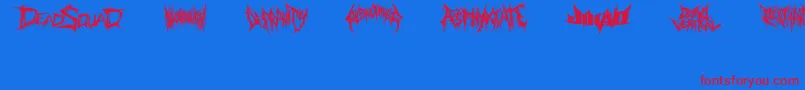 DeathmetalLogo Font – Red Fonts on Blue Background