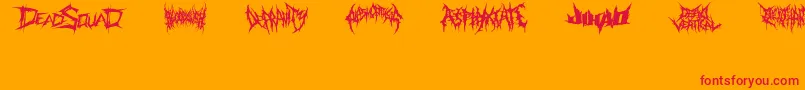 fuente DeathmetalLogo – Fuentes Rojas Sobre Fondo Naranja