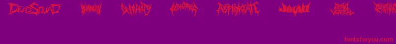 Шрифт DeathmetalLogo – красные шрифты на фиолетовом фоне