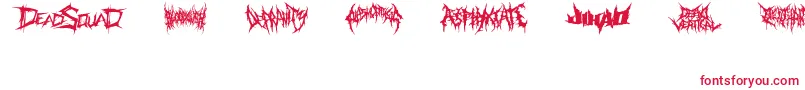 Fonte DeathmetalLogo – fontes vermelhas em um fundo branco