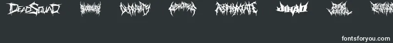 フォントDeathmetalLogo – 黒い背景に白い文字