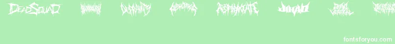 フォントDeathmetalLogo – 緑の背景に白い文字