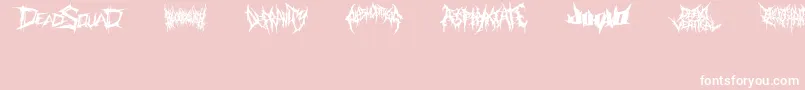 fuente DeathmetalLogo – Fuentes Blancas Sobre Fondo Rosa