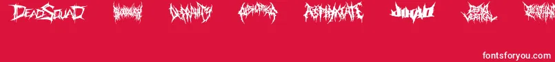 フォントDeathmetalLogo – 赤い背景に白い文字