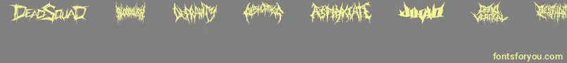 Fonte DeathmetalLogo – fontes amarelas em um fundo cinza