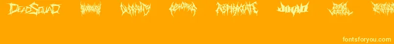 fuente DeathmetalLogo – Fuentes Amarillas Sobre Fondo Naranja