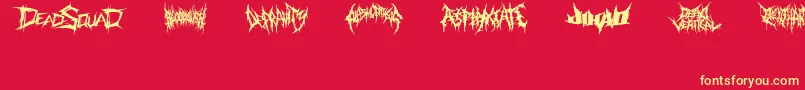 Шрифт DeathmetalLogo – жёлтые шрифты на красном фоне