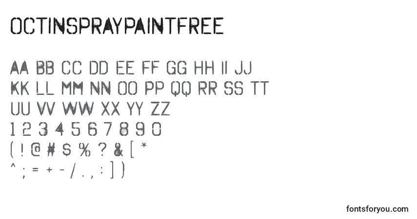 Шрифт OctinSpraypaintFree – алфавит, цифры, специальные символы