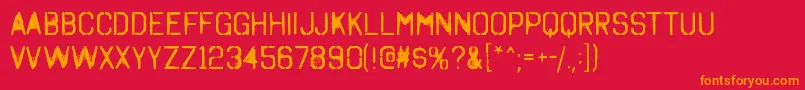 OctinSpraypaintFree Font – Orange Fonts on Red Background