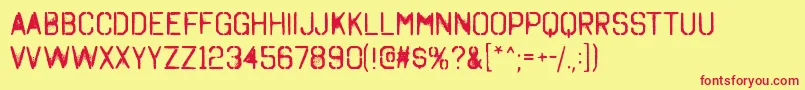 OctinSpraypaintFree-Schriftart – Rote Schriften auf gelbem Hintergrund