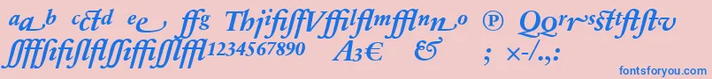SabonnextLtBoldItalicAlternate Font – Blue Fonts on Pink Background
