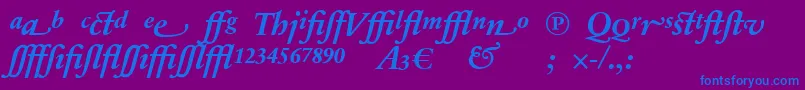 SabonnextLtBoldItalicAlternate Font – Blue Fonts on Purple Background