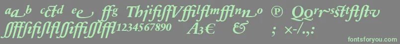 SabonnextLtBoldItalicAlternate-Schriftart – Grüne Schriften auf grauem Hintergrund