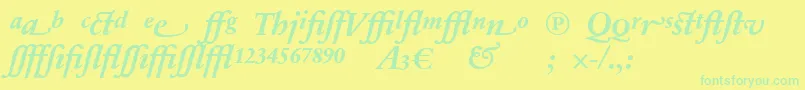 SabonnextLtBoldItalicAlternate Font – Green Fonts on Yellow Background