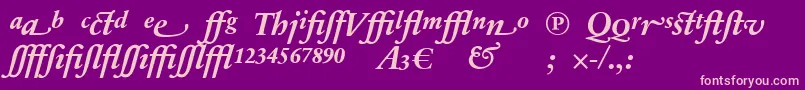 SabonnextLtBoldItalicAlternate Font – Pink Fonts on Purple Background
