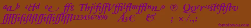 SabonnextLtBoldItalicAlternate Font – Purple Fonts on Brown Background