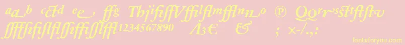 SabonnextLtBoldItalicAlternate Font – Yellow Fonts on Pink Background