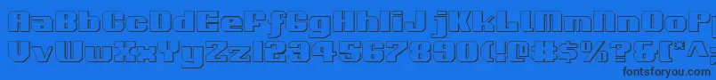 フォントVoortrekker3D – 黒い文字の青い背景