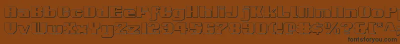 Voortrekker3D-Schriftart – Schwarze Schriften auf braunem Hintergrund