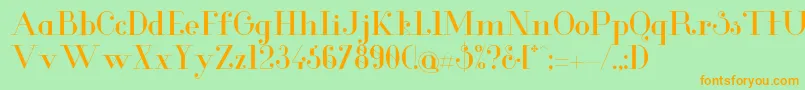 GlamorRegular Font – Orange Fonts on Green Background