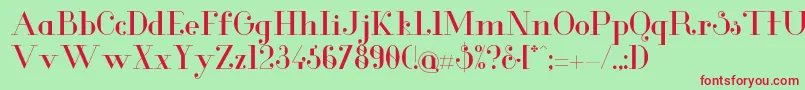 GlamorRegular Font – Red Fonts on Green Background