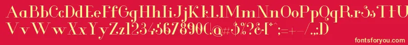 GlamorRegular Font – Yellow Fonts on Red Background