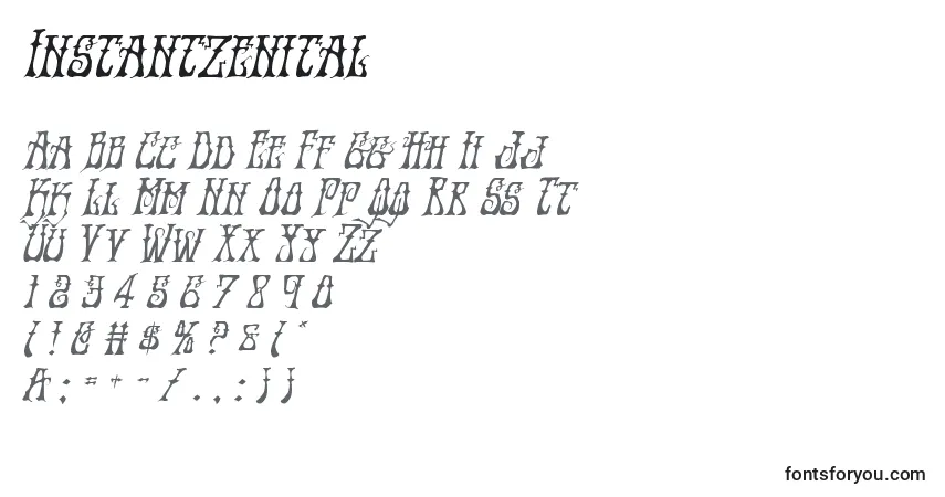 Шрифт Instantzenital – алфавит, цифры, специальные символы