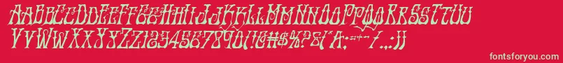 フォントInstantzenital – 赤い背景に緑の文字